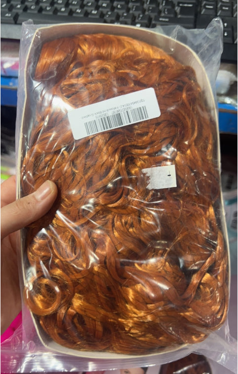 Long Curly African Small Curly Wig Dyed Gradually Brown High Temperature Fiber Wig – Premium 0 | RICALOUX