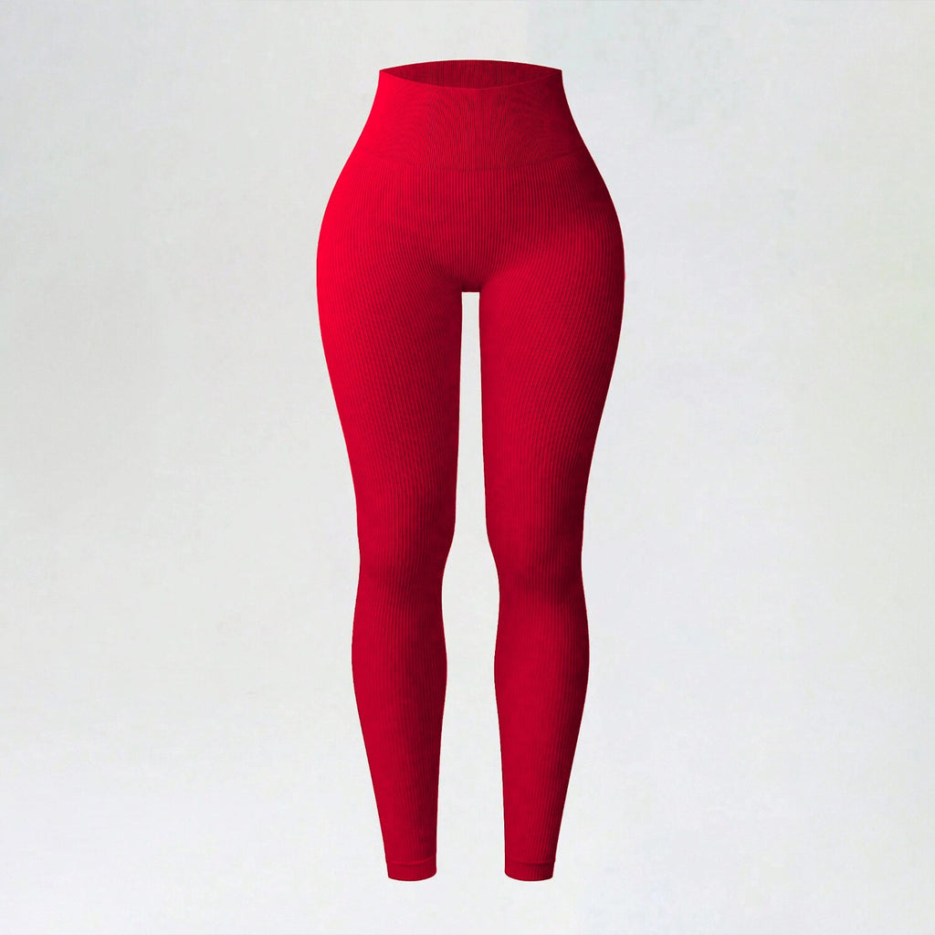 Ribbed Seamless Yoga Pants For Autumn And Winter, High-waisted Tight Sports Leggings, Yoga Apparel Leggings by Ricaloux