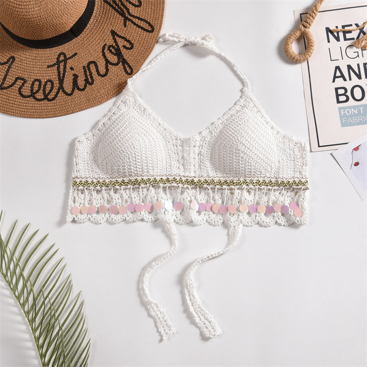 Womens Embroidered Hollow-Out Casual Swimsuit by Ricaloux