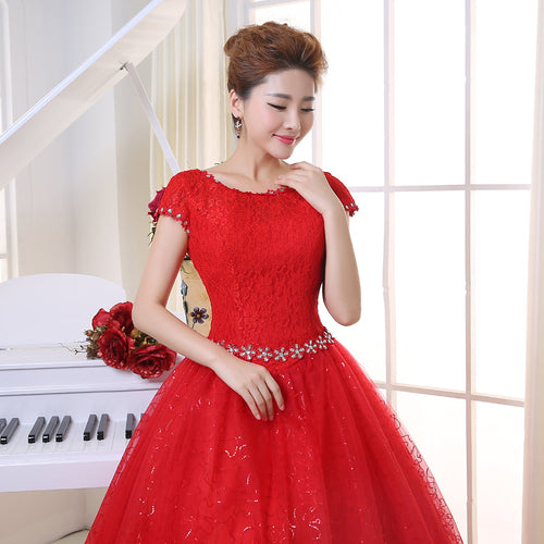 2021Wedding Dress Lace Shoulder Slim Fit Big Code by Ricaloux