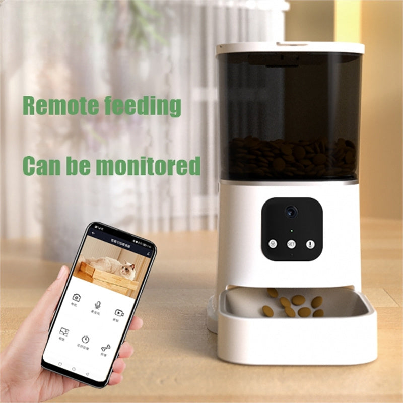 Pet Automatic Feeder Large Capacity Smart Voice Recorder APP Control Timer Feeding Cat Dog Food Dispenser With WiFi Pet Bo by Ricaloux