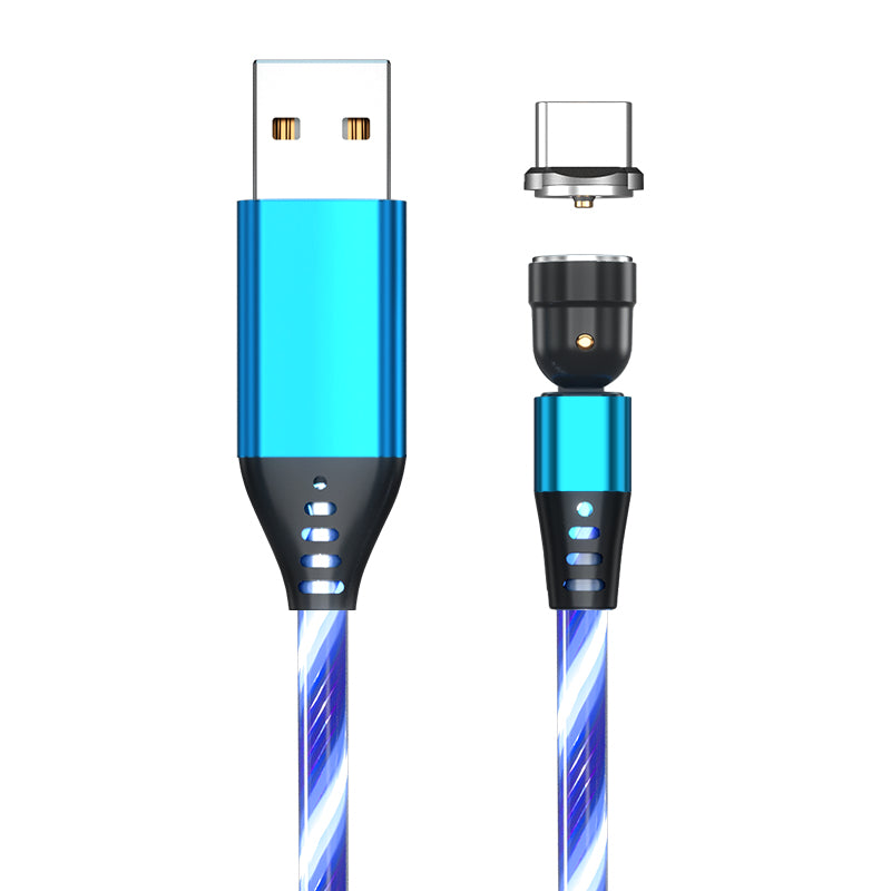 540 Rotate Luminous Magnetic Cable 3A Fast Charging Mobile Phone Charge Cable For LED Micro USB Type C For I Phone Cable – Premium 0 | RICALOUX