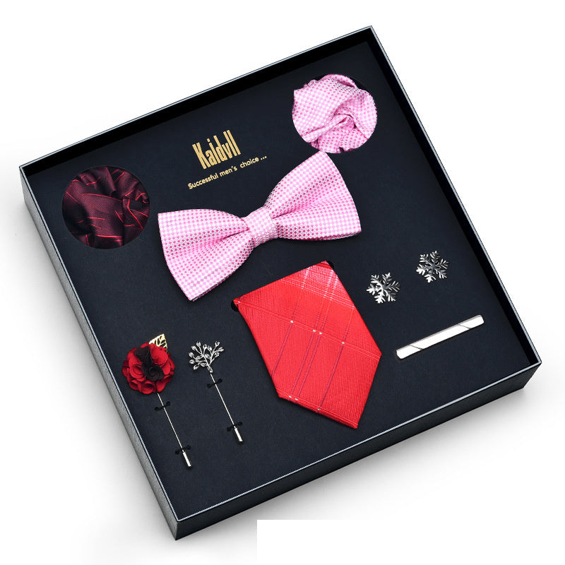 Eight Piece Tie Square Bow Tie Brooch by Ricaloux