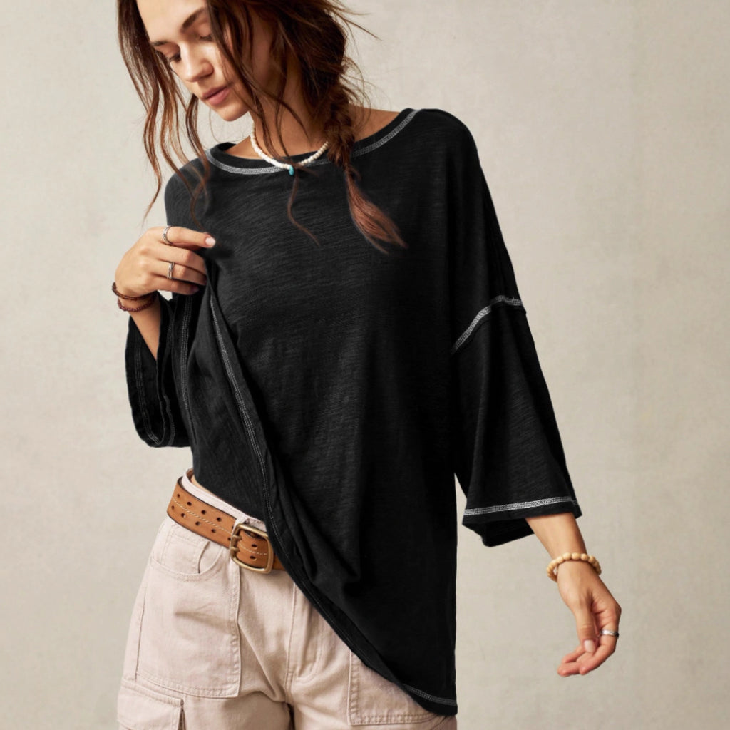 Casual Crew-neck Solid-color Versatile Long-sleeve Pullover T-shirt – Premium 0 | RICALOUX