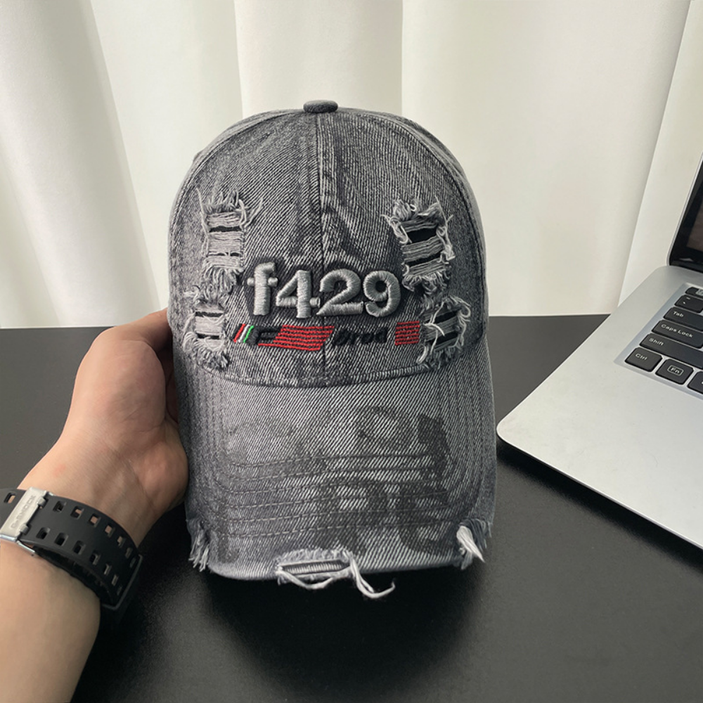 Monochromatic Three-dimensional Embroidered Frayed-edge Personalized Print Brim Trendy Casual Baseball Cap Suitable For Street And Travel Use – Premium 4 | RICALOUX