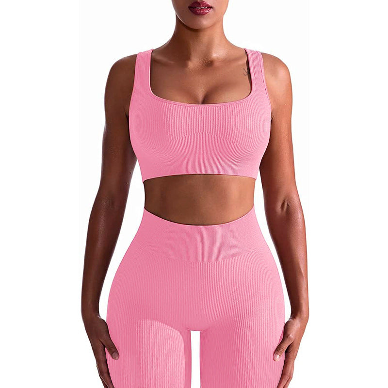 Seamless Yoga Training Threaded High-Elastic Fabric Outdoor Running Fitness Set For Women – Premium 0 | RICALOUX