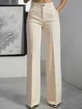 High-waisted Draping Straight-leg Minimalist Suit Trousers by Ricaloux