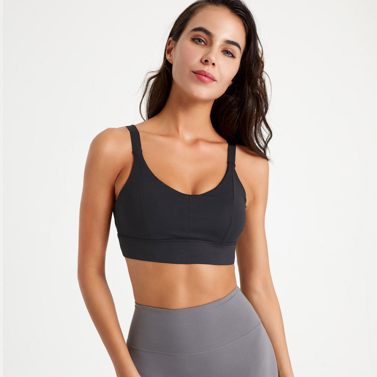 High-intensity Shock-absorbing Compressive Sports Bra For Women, Integrated Cup Design, Suitable For Running, Fitness And Yoga With Beautiful Back Design by Ricaloux