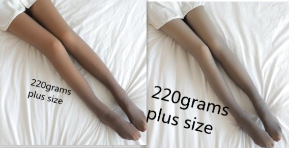 Fake Translucent Plus Size Leggings Fleece Lined Tights Fall And Winter Warm Fleece Pantyhose Women Fleece Lined Pantyhose Thermal Winter Tights - RICALOUX