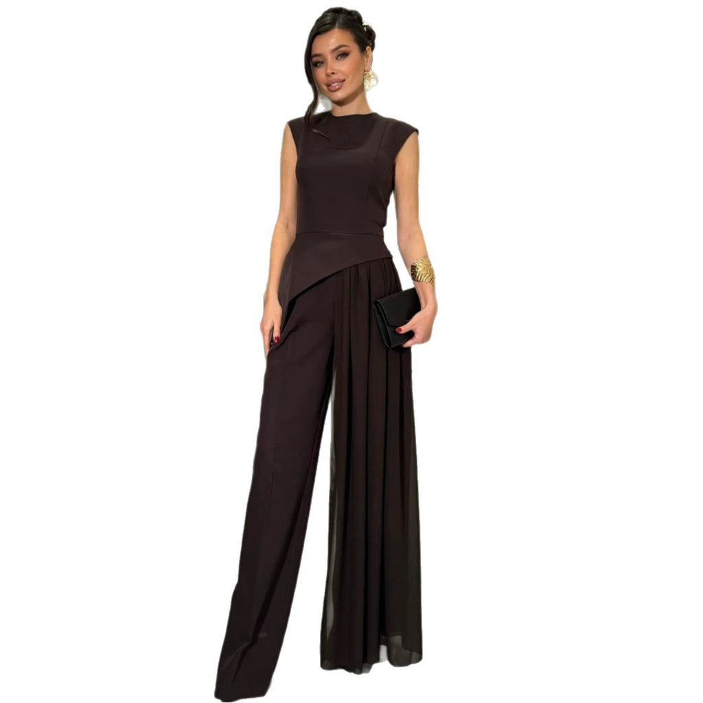 Fashionable Sleeveless Irregular Top And Pants Womens Two-Piece Set – Premium 0 | RICALOUX