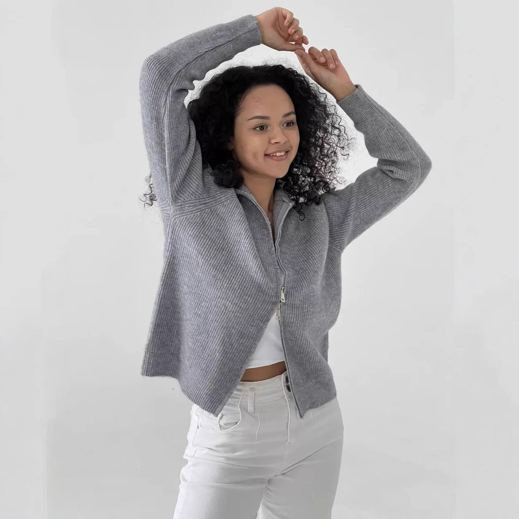 Women's Knitted Zipper Pullover Casual Jacket – Premium 0 | RICALOUX
