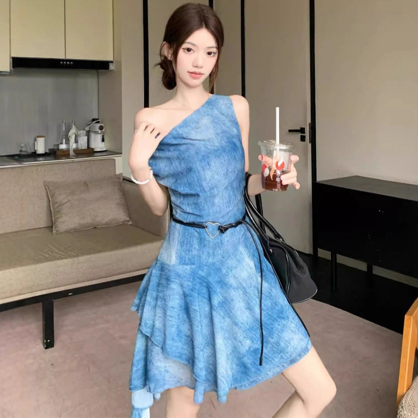 Summer New Light-sophisticated Style Blue Dress by Ricaloux
