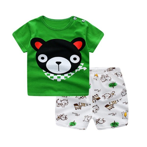 Cartoon Clothing Baby Boy Summer Clothes T-shirt Baby Girl Casual Clothing Sets - RICALOUX