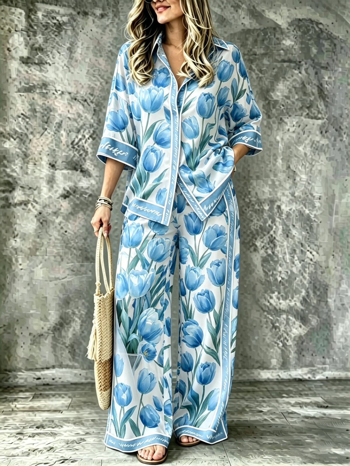 Spring Summer Womens Shirt Set With Digital Print – Premium 0 | RICALOUX