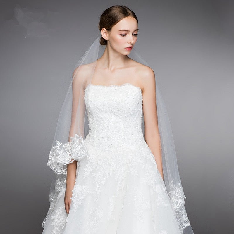 Simple lace Korean bride veil - RICALOUX