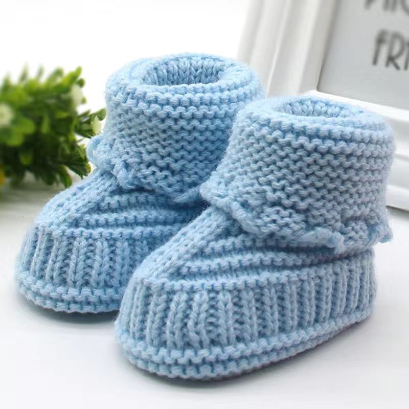 Male and female Babies Handmade Knitted Wool Soft Bottom Babies - RICALOUX