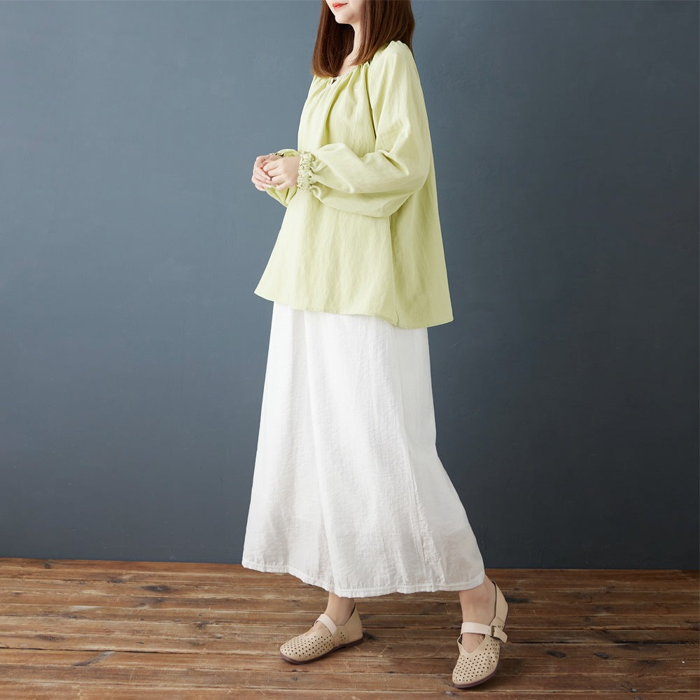 Plus-size Loose-fit Womens Blouse With Ruffled Lace Trim – Premium 0 | RICALOUX