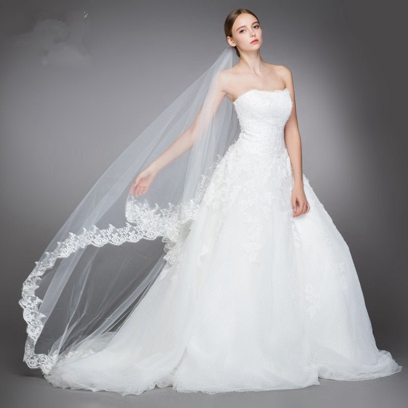 Simple lace Korean bride veil - RICALOUX