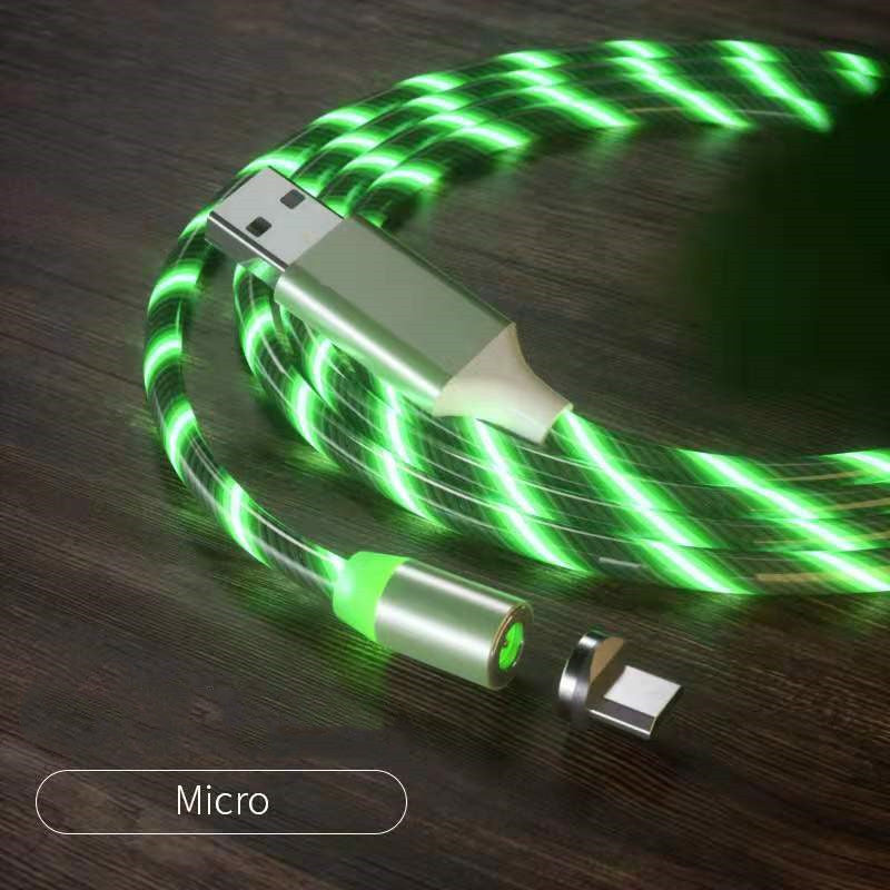 Magnetic Charging Cable Streamer Fast Charging Cable Lighting Micro USB Cable LED Magnet Charger Type-C Cable – Premium 0 | RICALOUX