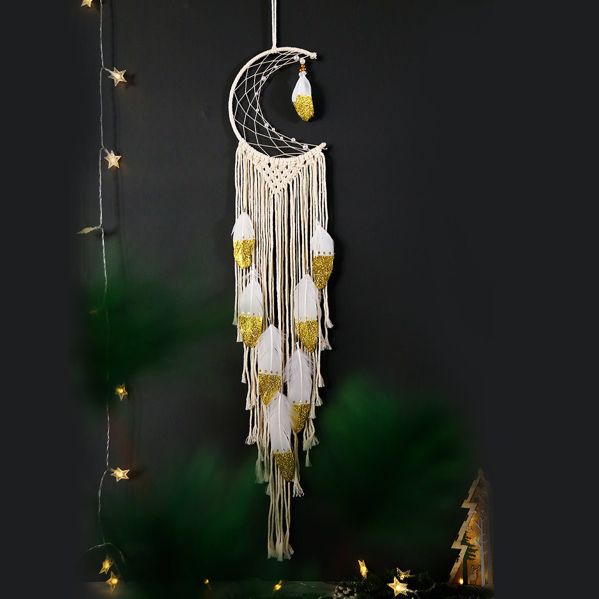 Crescent Dream Catcher Home Decor Gold - RICALOUX
