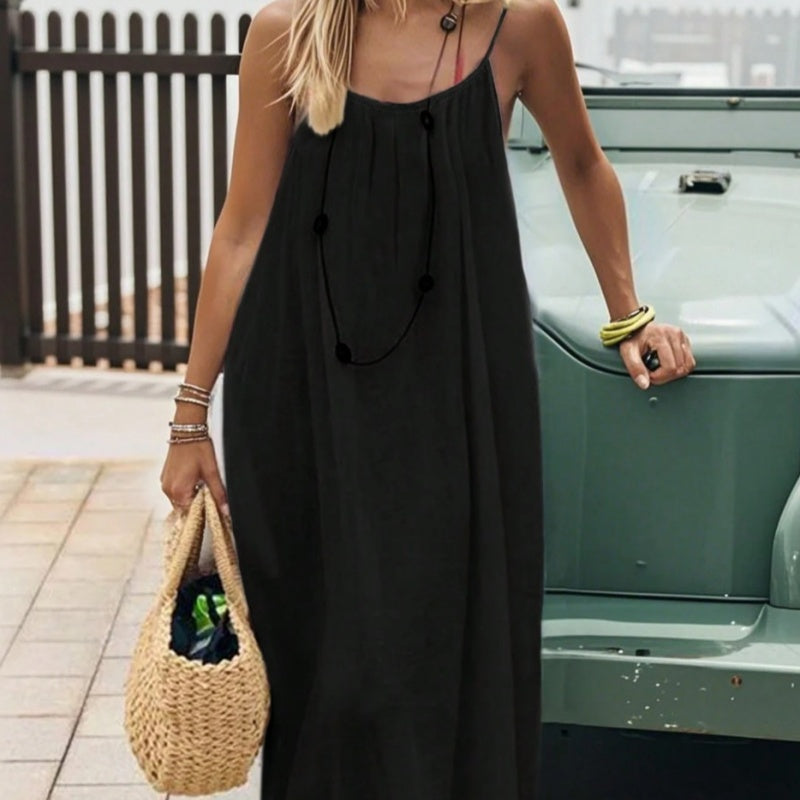 Womens Strap Coat Backless Loose-Fit Loungewear Dress – Premium 0 | RICALOUX