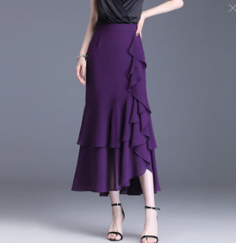 Womens Irregular Ruffled Chiffon Skirt – Premium 0 | RICALOUX