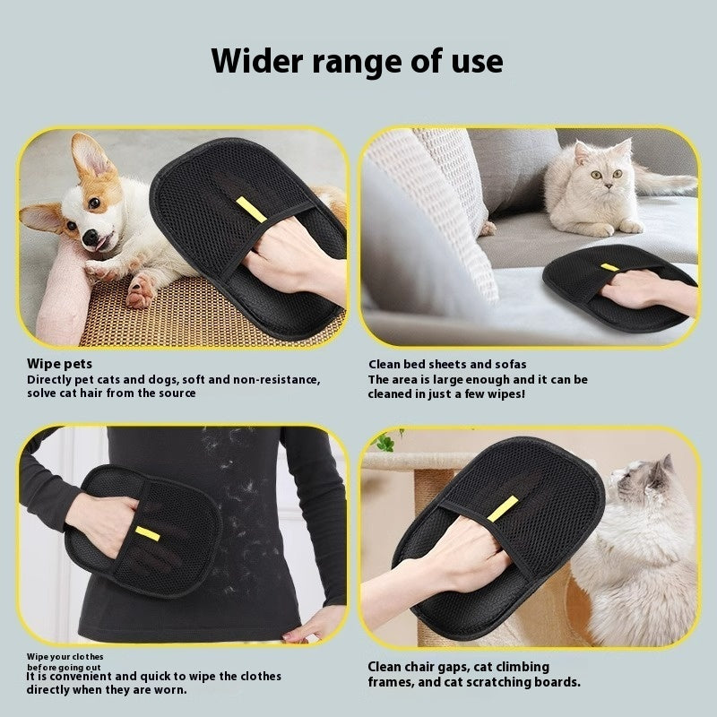 Pet Hair Remover Mitt Pet Hair Remover Gloves Deshedding Brush Glove For Dog Cat Rabbit With Long Short Curly Hair by Ricaloux