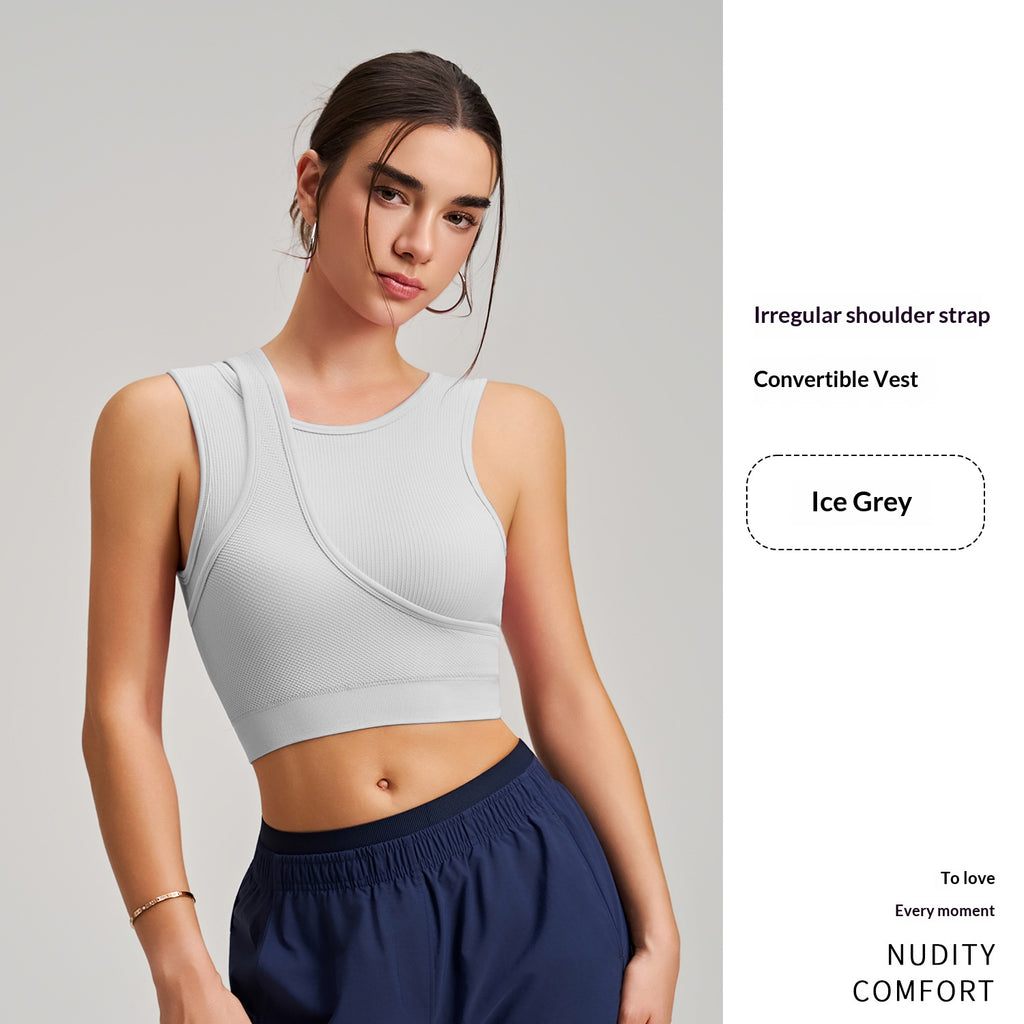 New Stunning Integrated Sports Bra Tank Top For Women, Shockproof Yoga & Fitness Top, Wearable Outside For Workouts by Ricaloux