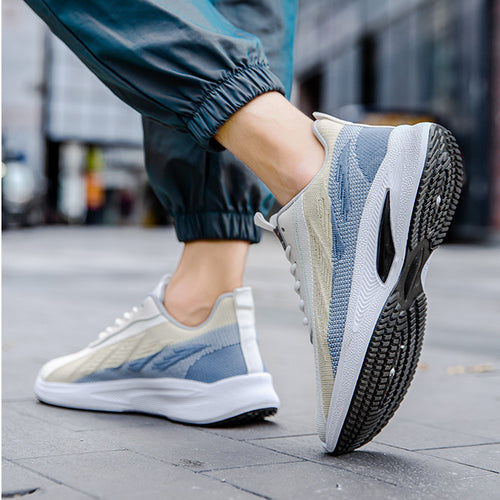 Color-blocked Mesh Sneakers Men Breathable Comfortable Casual Fashion Lace Up Wear-resistant Walking Running Sports Shoes by Ricaloux