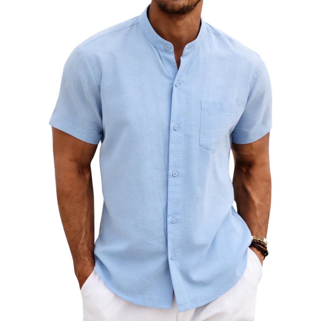 Henry Tie Pocket Casual Shirt For Men by Ricaloux