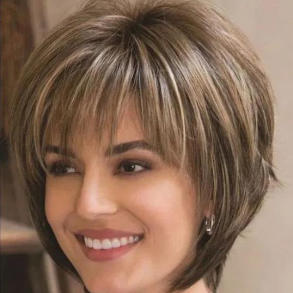 Mixed Blonde Brown Wigs Natural Hair Heat Resistant Hair Wig by Ricaloux