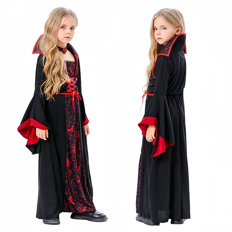 Halloween Cos Witch Children Black Clothes Horror Girl Party Costumes - RICALOUX