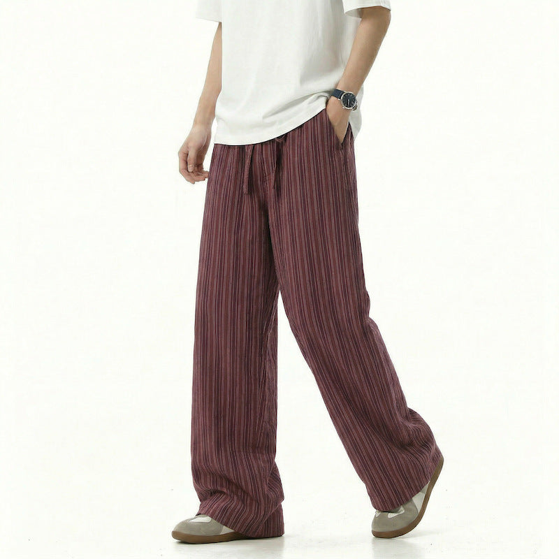Gender-neutral Pleated Casual Loose-fit Bubble-cloth Pants by Ricaloux