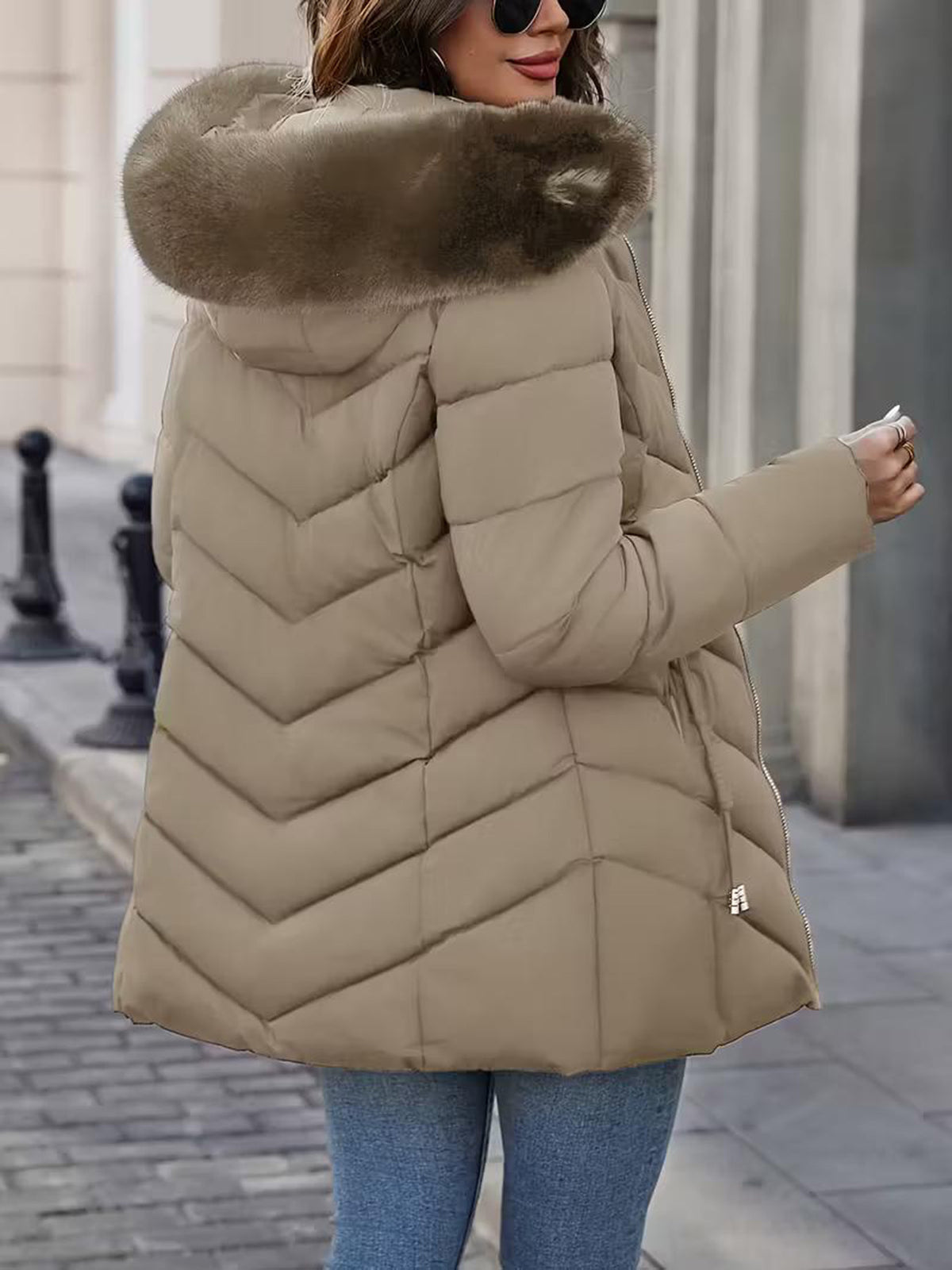 Mid-length Casual Versatile Cotton-padded Coat For Women by Ricaloux