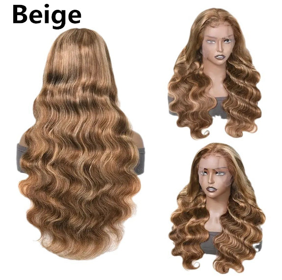 Front Lace Wig Medium Large Wave Long Curly Hair Full-head Wig Style by Ricaloux