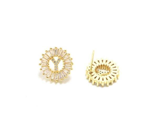 Fashion Letter Earrings for Women Gold Studs Jewelry by Ricaloux