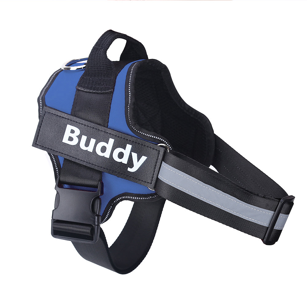 Personalized Dog Harness NO PULL Reflective Breathable Adjustable Pet Harness Vest For Small Large Dog Custom Patch Pet Supplies by Ricaloux