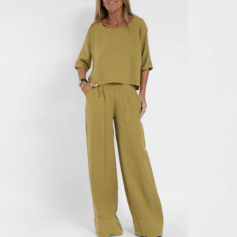 Casual Chic Pocketed Pants Womens Beach Set by Ricaloux