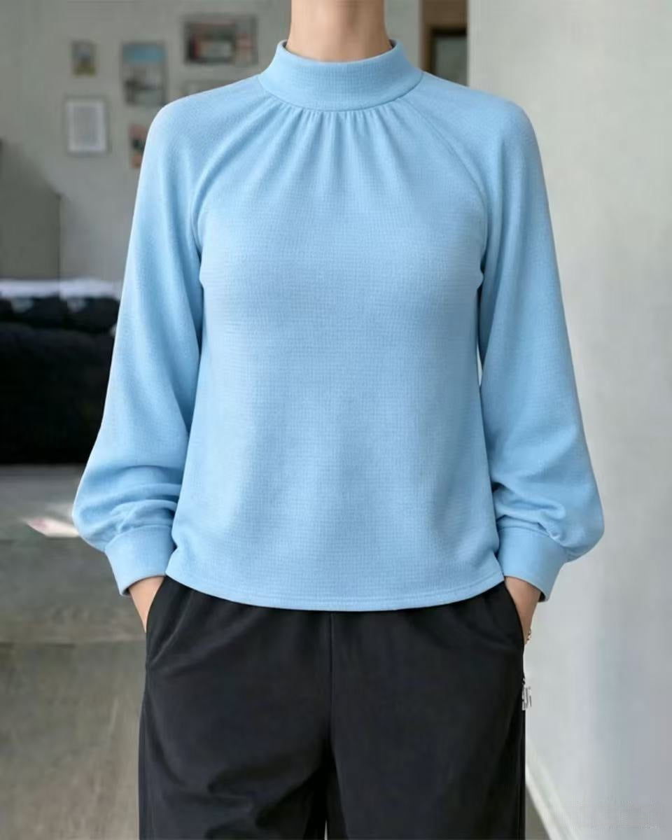 Springautumn Knitted Long-sleeve Casual Raglan-sleeve Turtleneck Lace-trimmed Sweater Bottoming Shirt – Premium 0 | RICALOUX