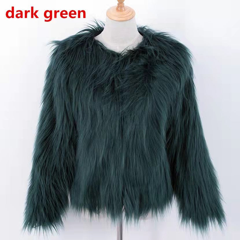 Long-sleeve Plus-size Washed Shearling Coat For European And American Women by Ricaloux
