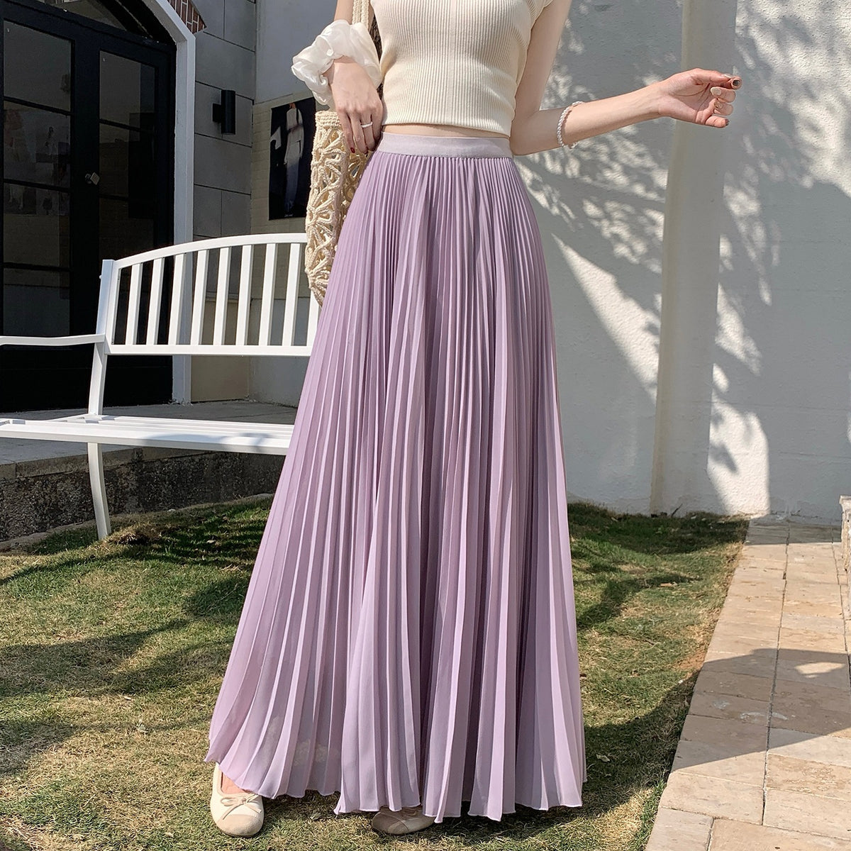 SpringSummer New Arrival Pleated Chiffon Skirt For Women by Ricaloux