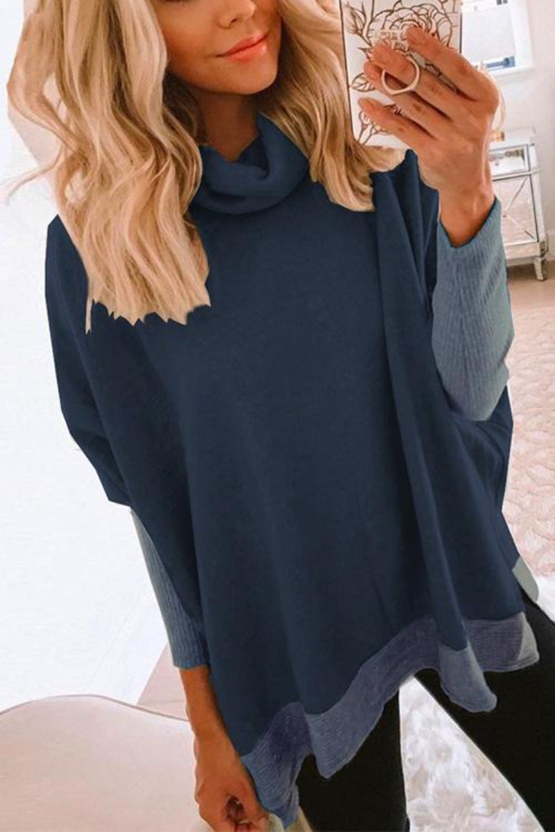 Women's High Neck Knitted Sweater Loose Sweatshirt by Ricaloux