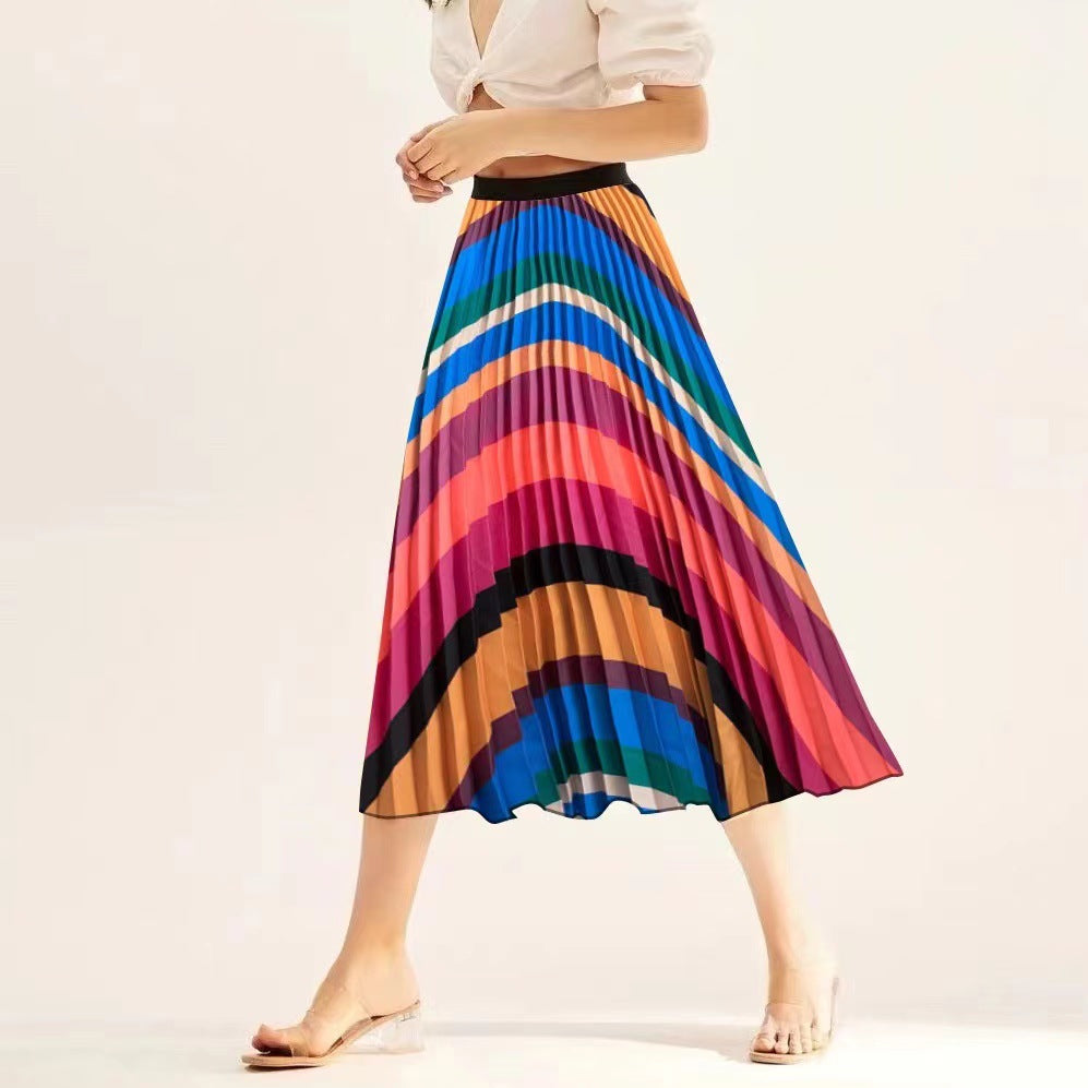 Waist-graduated Versatile Pleated Midi Skirt That Flatters The – Premium 0 | RICALOUX