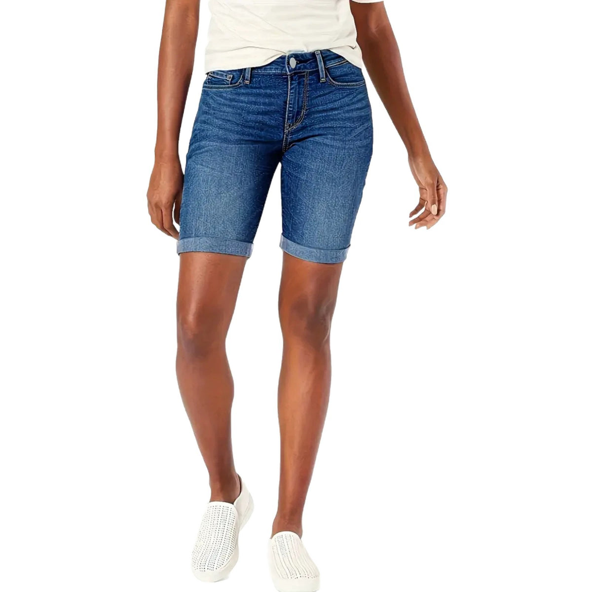 Summer Straight-leg Cropped Capris With Rolled Hems Versatile Shorts For Chic Girls by Ricaloux