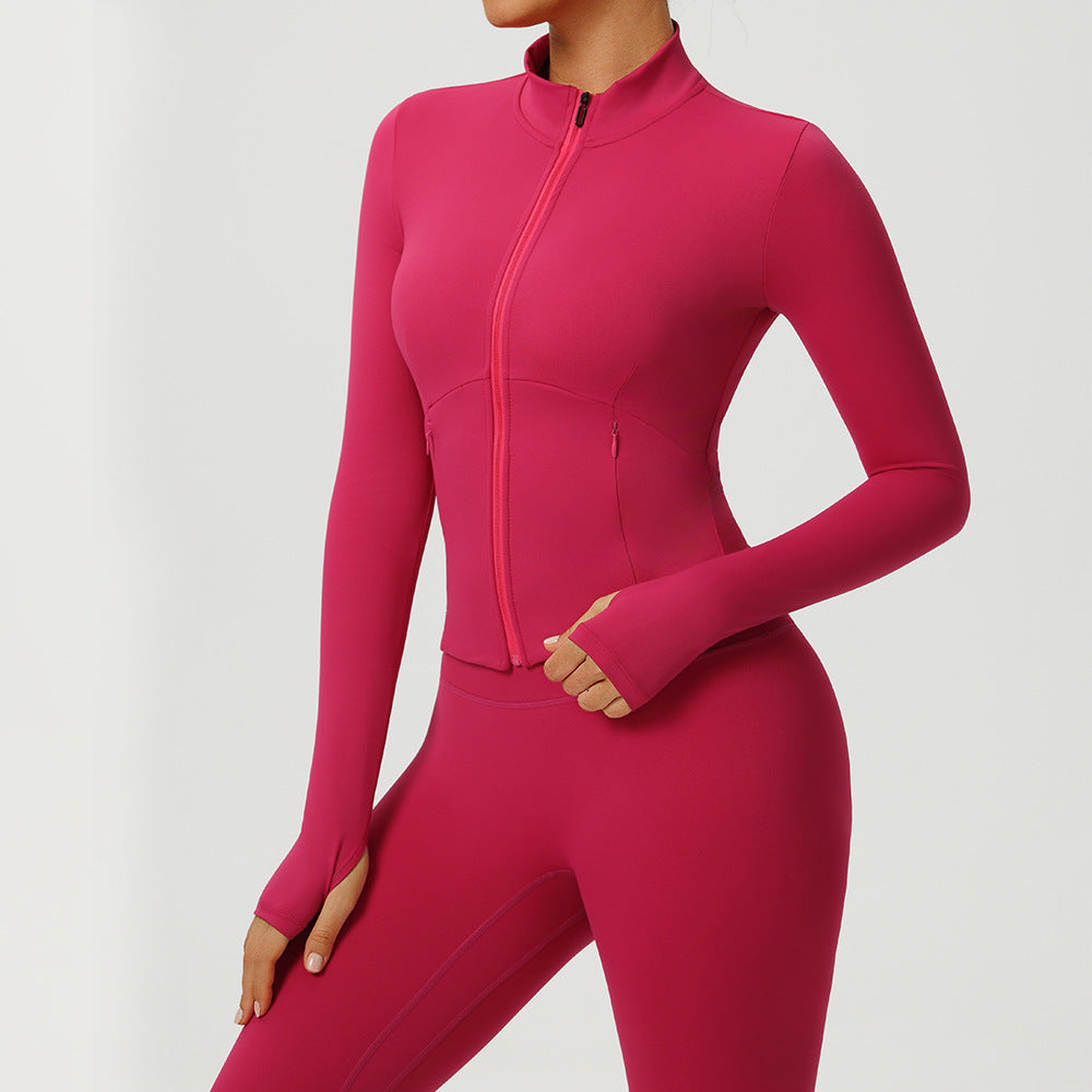 Womens Yoga Outerwear Sun-protection Jacket Slim-fit And Quick-drying by Ricaloux