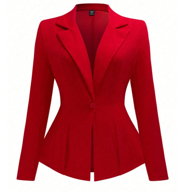 Plus-size Solid-color Belted Suit European And American Style – Premium 0 | RICALOUX