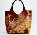 Canvas peacock embroidery small handbag - RICALOUX