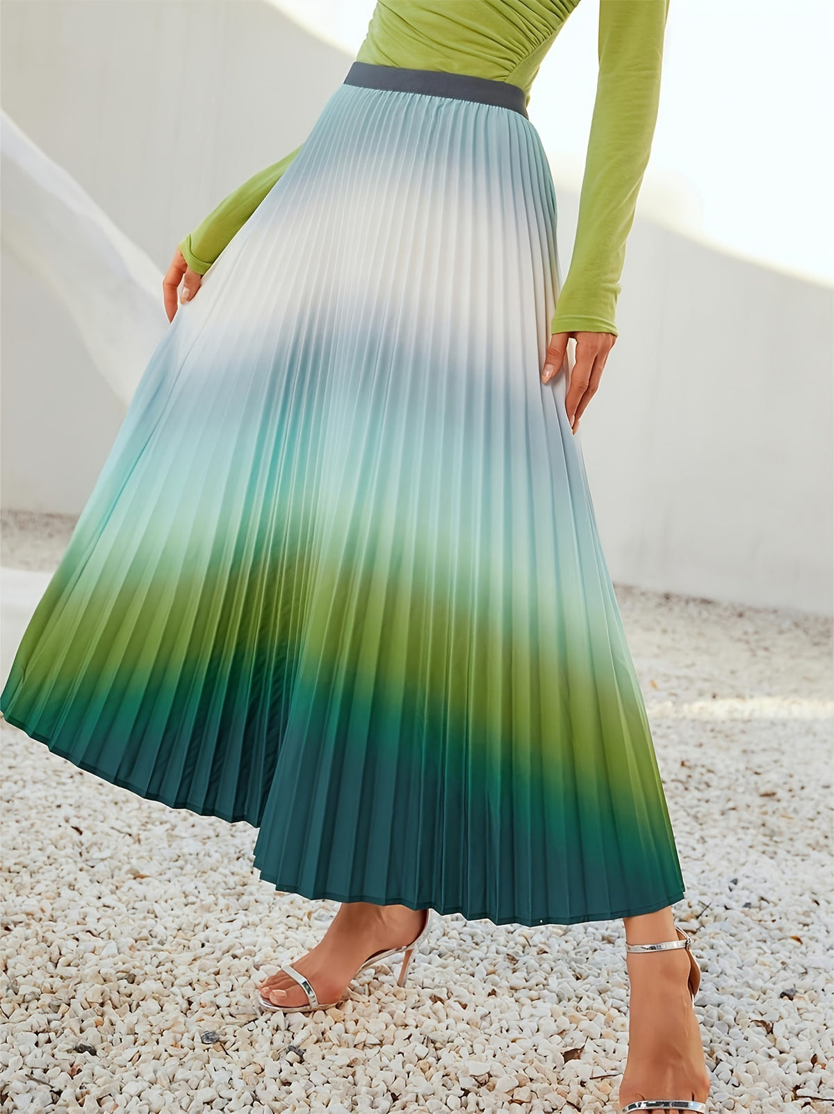 Waist-graduated Versatile Pleated Midi Skirt That Flatters The – Premium 0 | RICALOUX