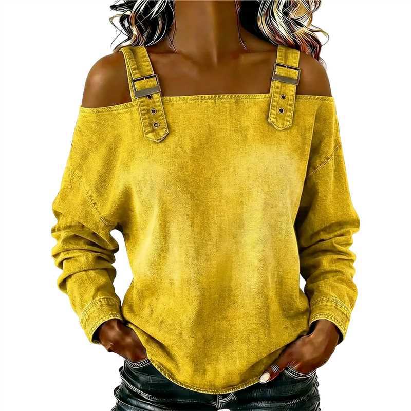 Halter-neck Off-shoulder Long-sleeve Top by Ricaloux