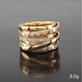 Golden Exaggerated Multi-ring Jewelry For Women by Ricaloux